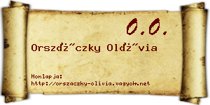 Orszáczky Olívia névjegykártya
